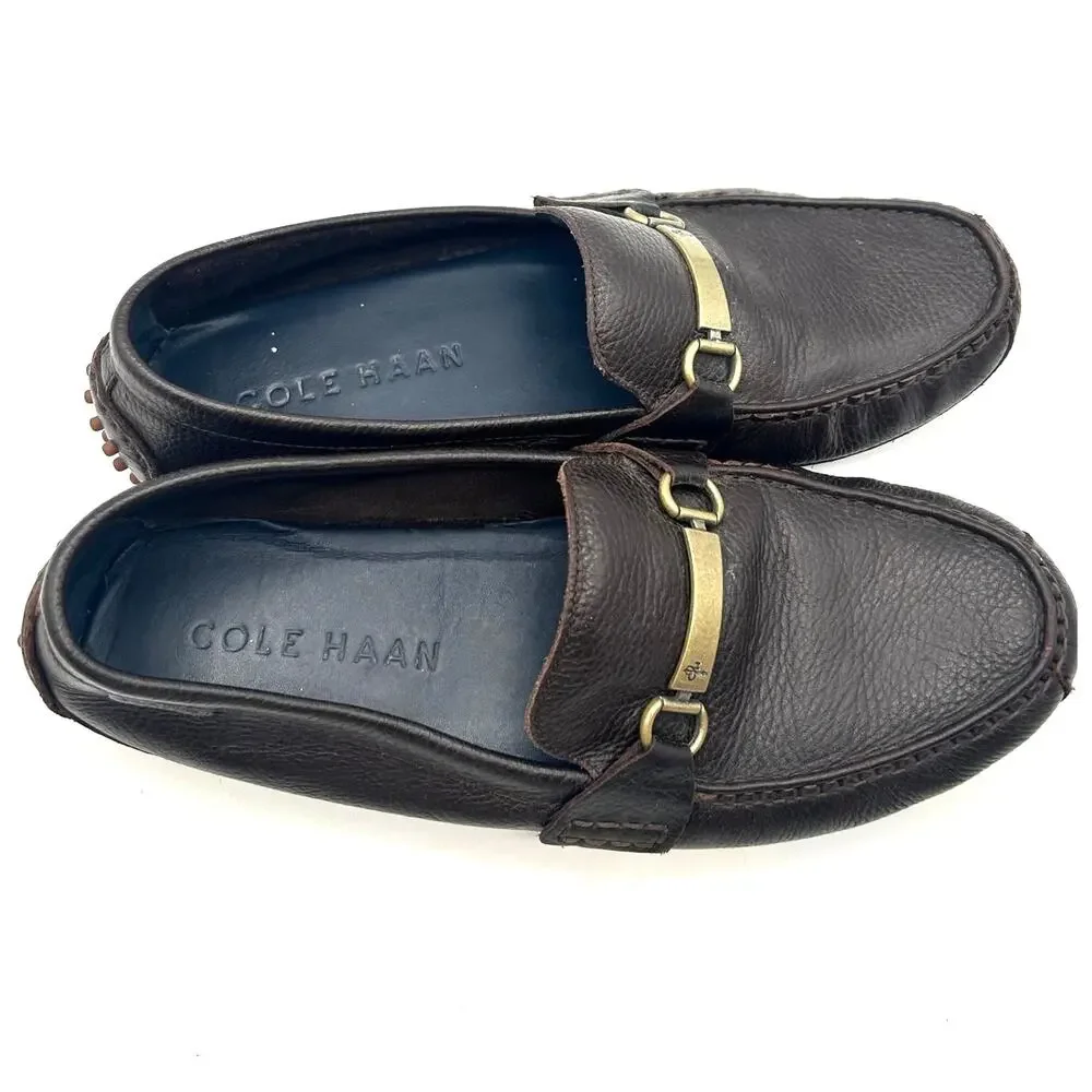 Cole Haan Pebbled Leather Driving Loafers Size 10.5 Preppy Classic Academia Moc